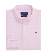 Camisa Manga Larga Stripe Poplin Whale Rosada Vineyard Vines