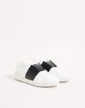 Zapatos Valentino Open Cuero Blanco Negro