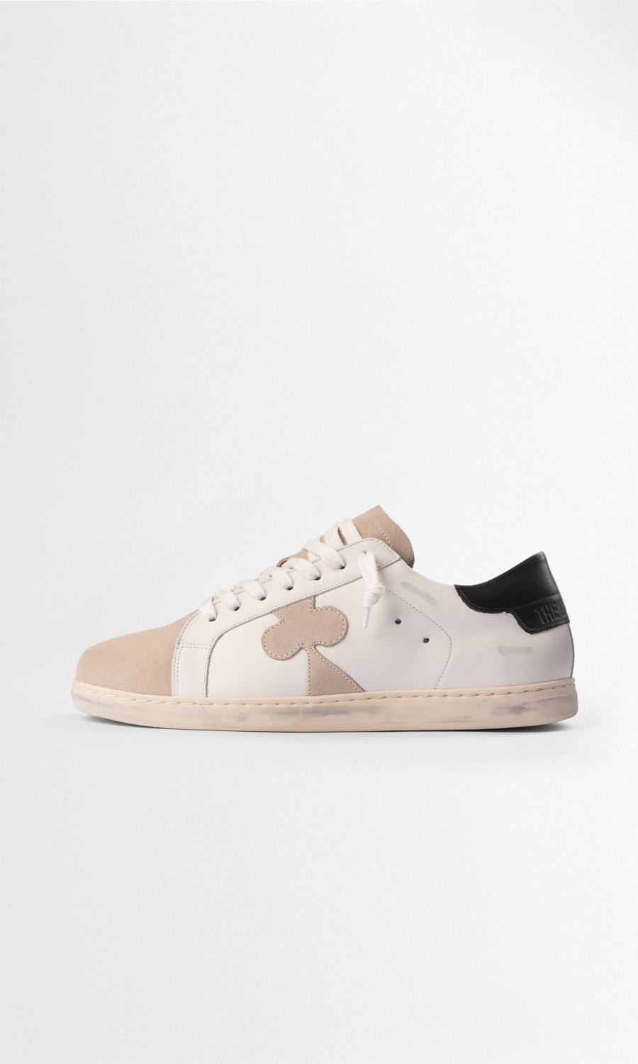 Sneaker De Cuero Geneva — Beige