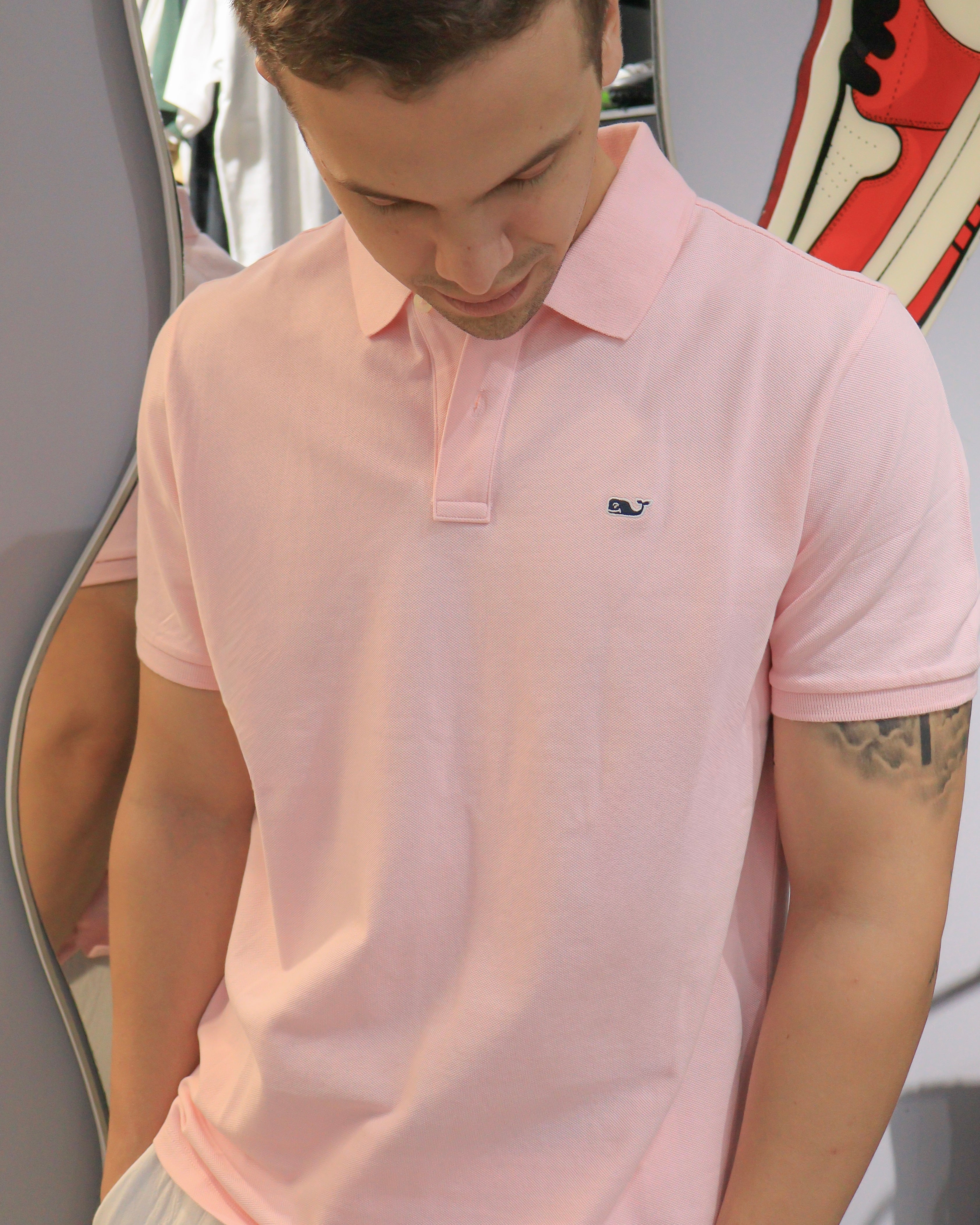 Pique Polo Vineyard Vines Rosada