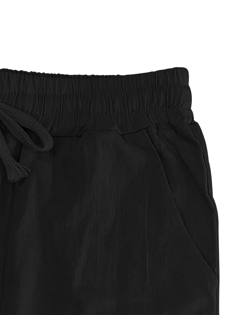 Pantalón Lino Hombre Negro