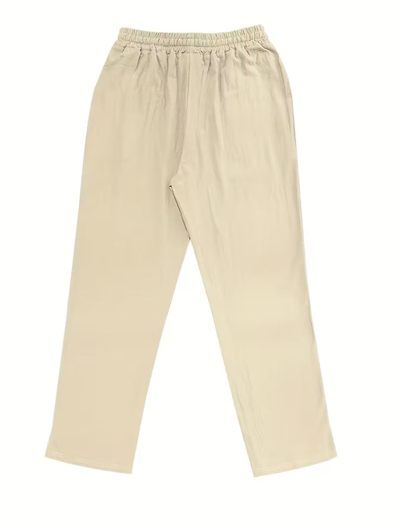 Pantalón Lino Hombre Beige
