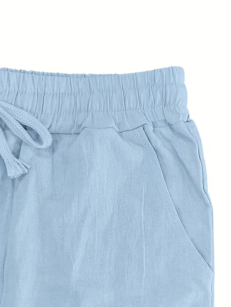 Pantalón Lino Hombre Azul