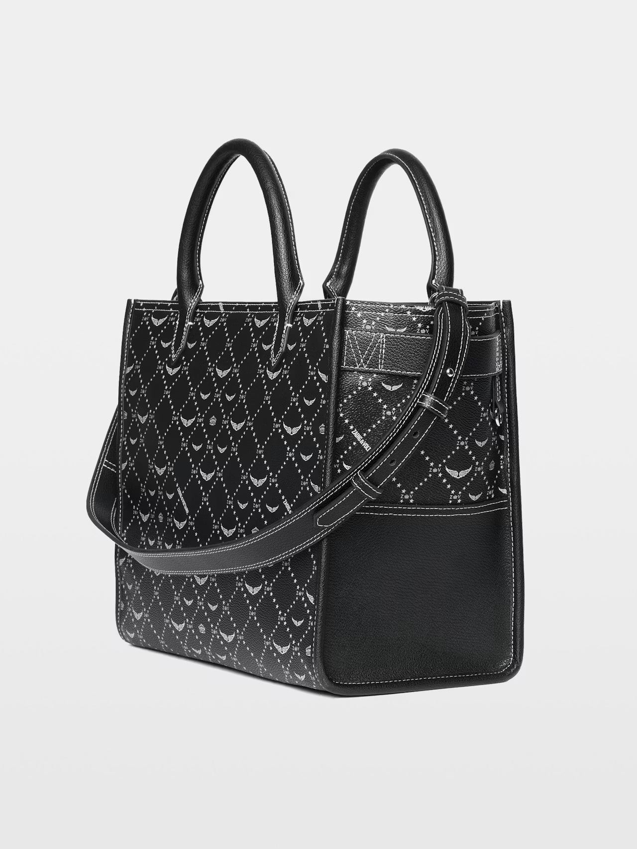 Bolso Tote Zadig Angel - Negro