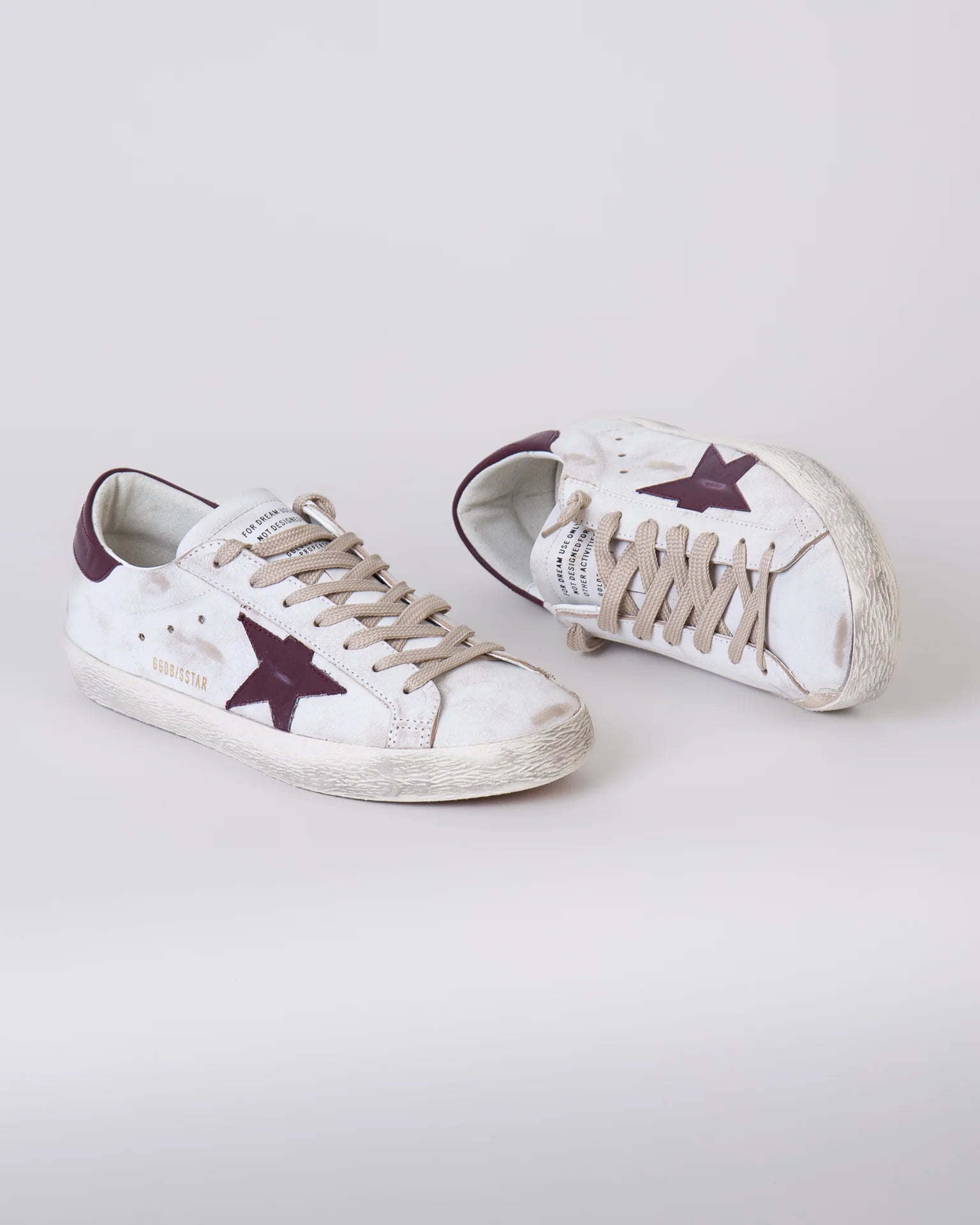 Zapatos Super-Star Blanco Rojo Oscuro Golden Goose