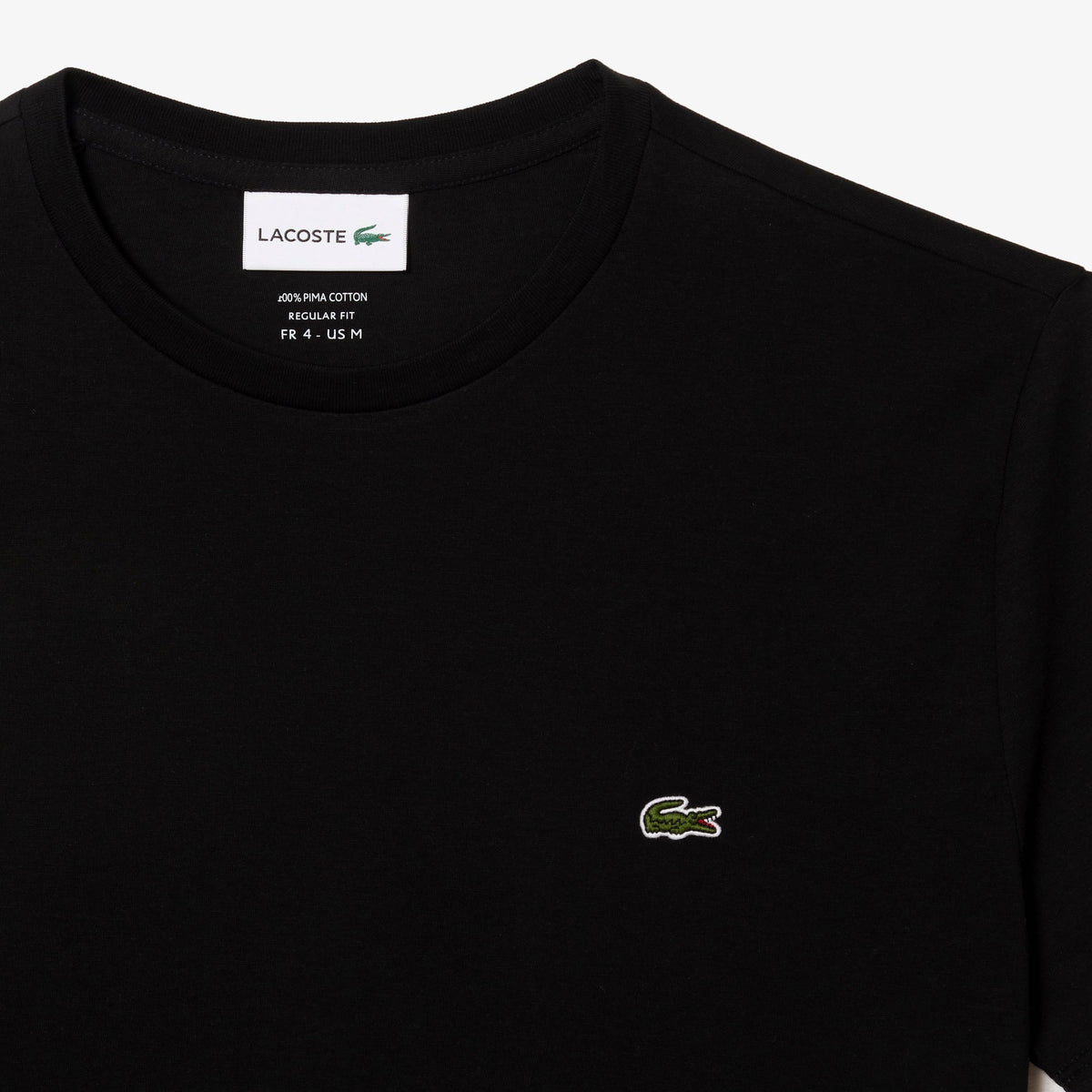 Camiseta Algodón Pima Negra Lacoste