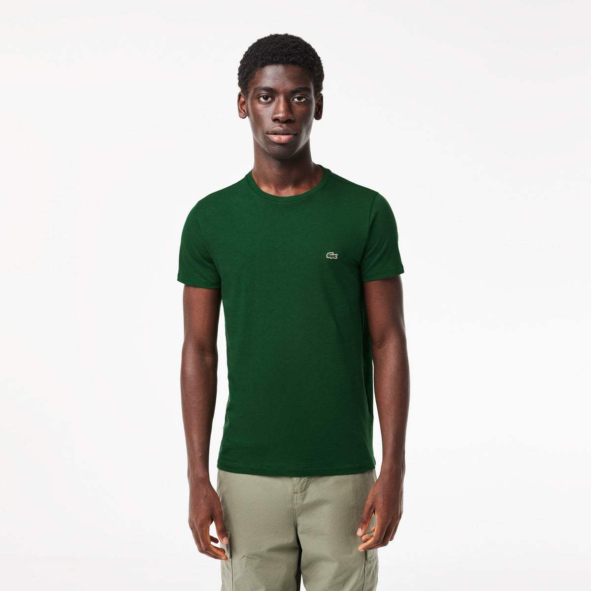 Camiseta Algodón Pima Verde Pino Lacoste