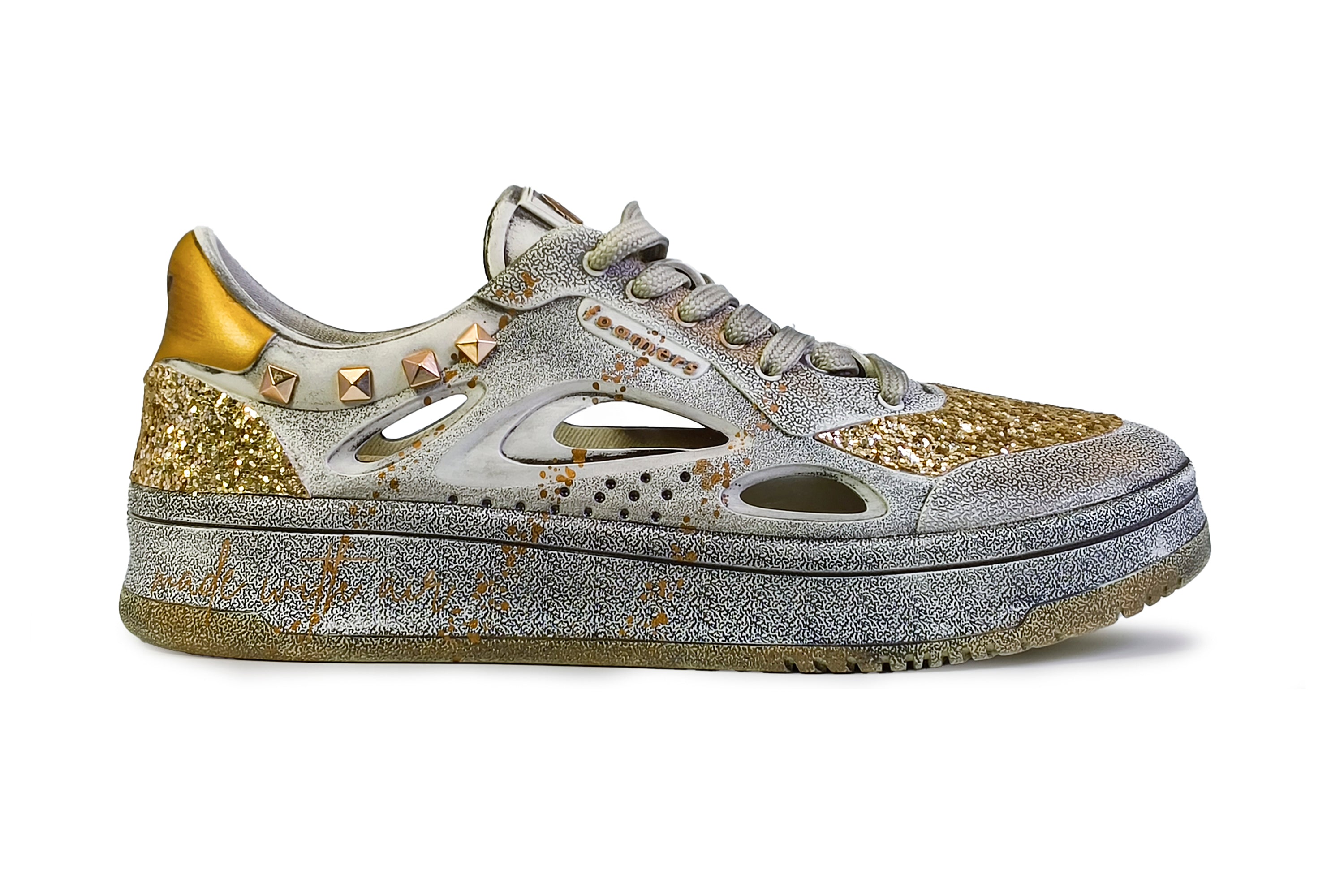 Zapatos Foamers Glitter Gold