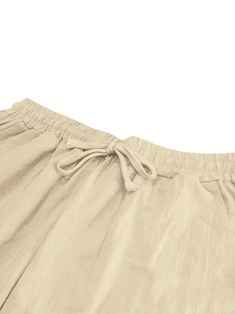 Pantalón Lino Hombre Beige