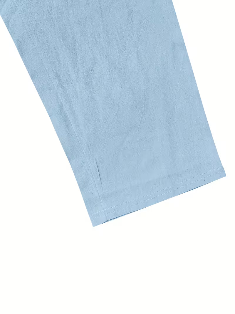 Pantalón Lino Hombre Azul