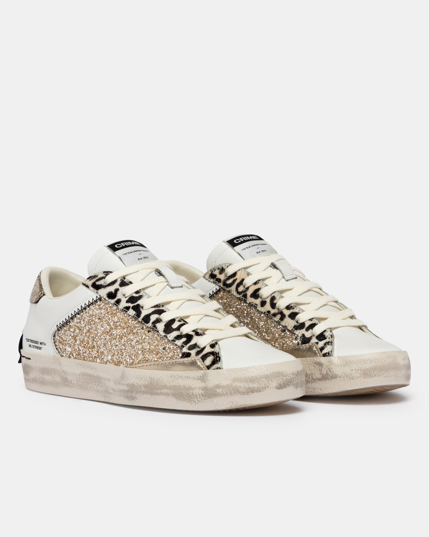 Tenis Crime London Mujer Distressed Chrome Fang