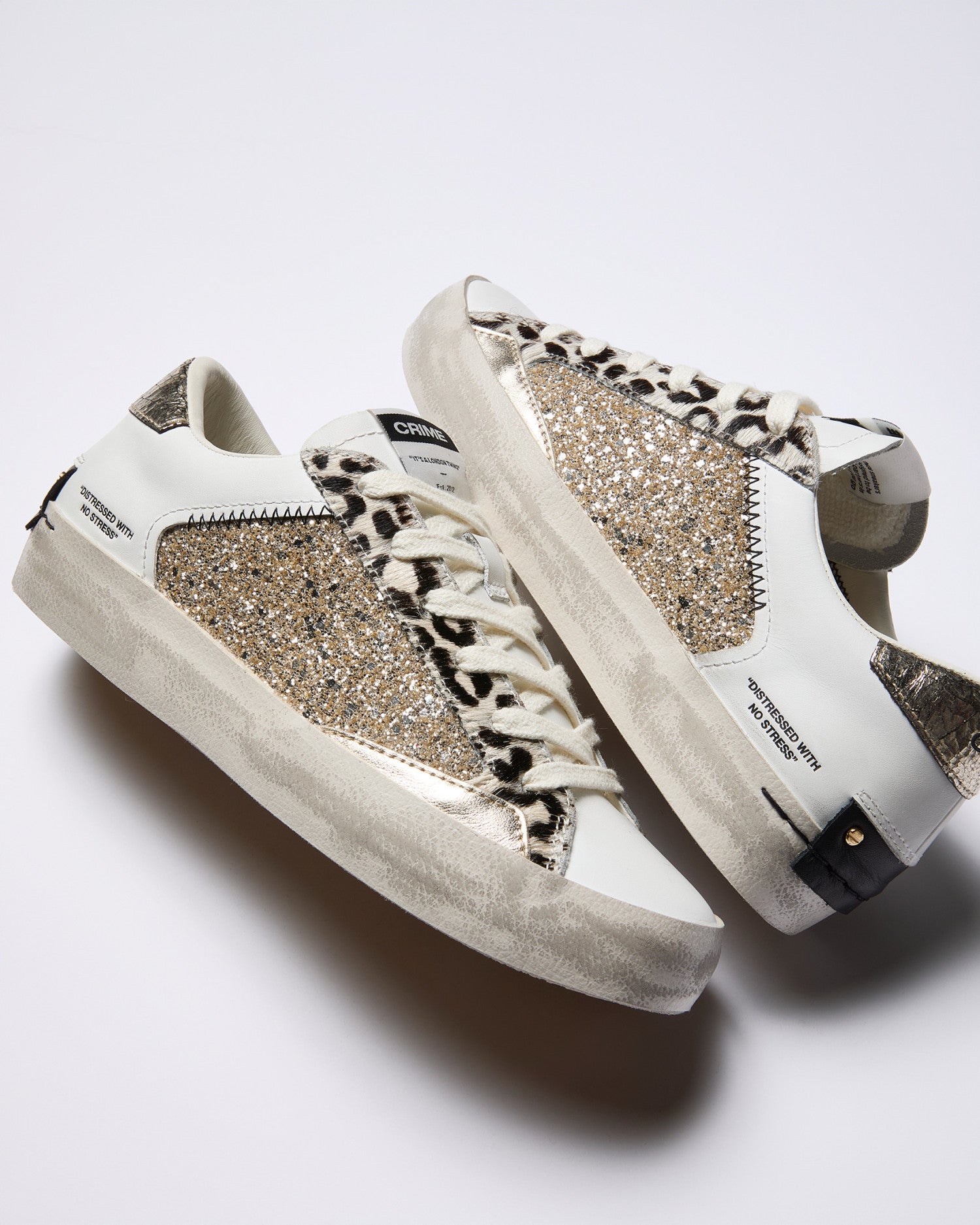 Tenis Crime London Mujer Distressed Chrome Fang
