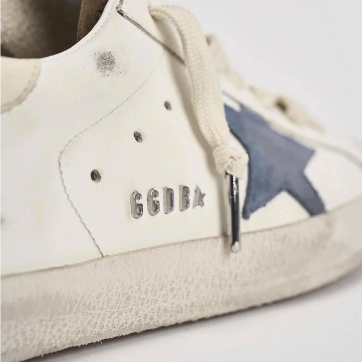 Zapatos Super-Star Hombre Blanco Marrón Azul Golden Goose