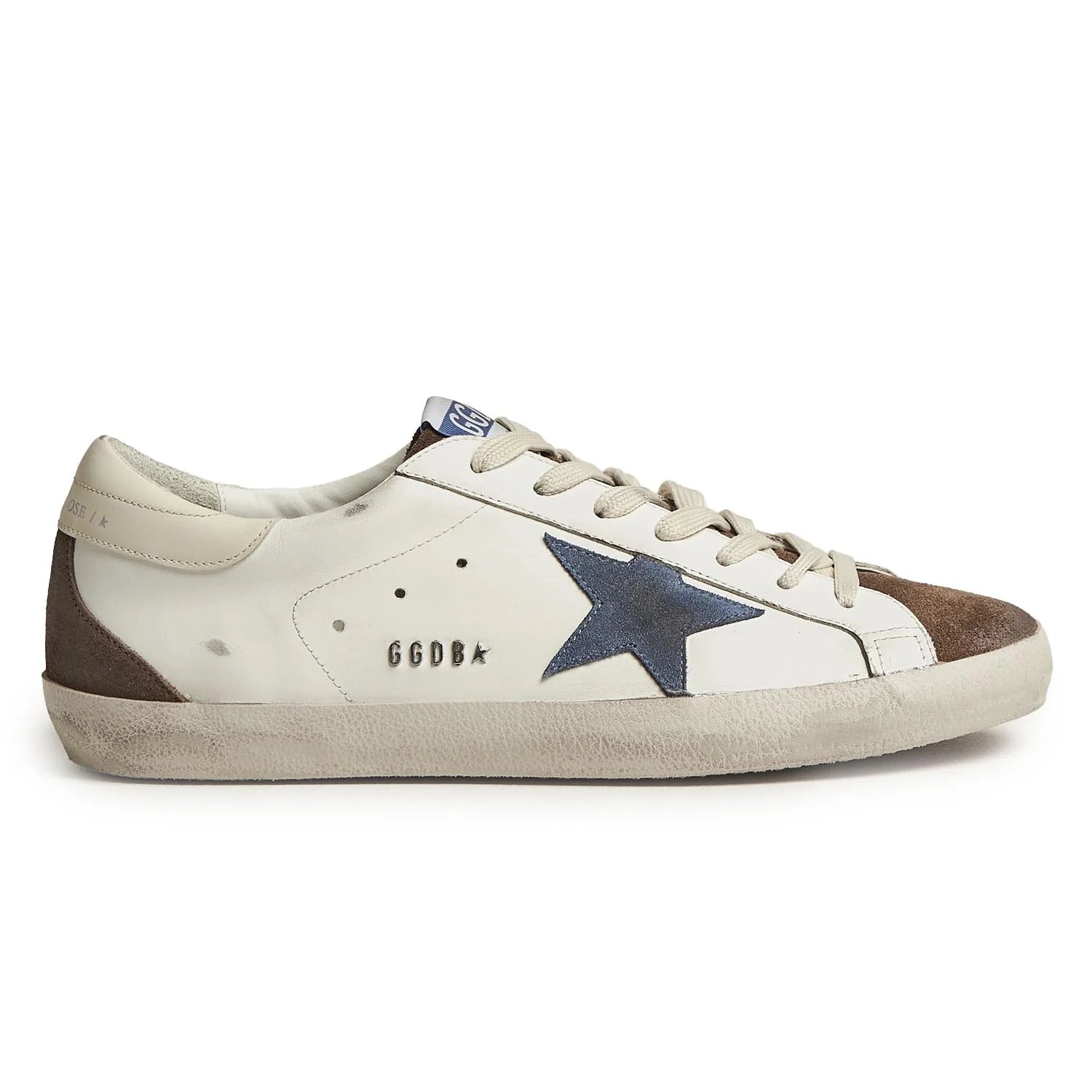Zapatos Super-Star Hombre Blanco Marrón Azul Golden Goose