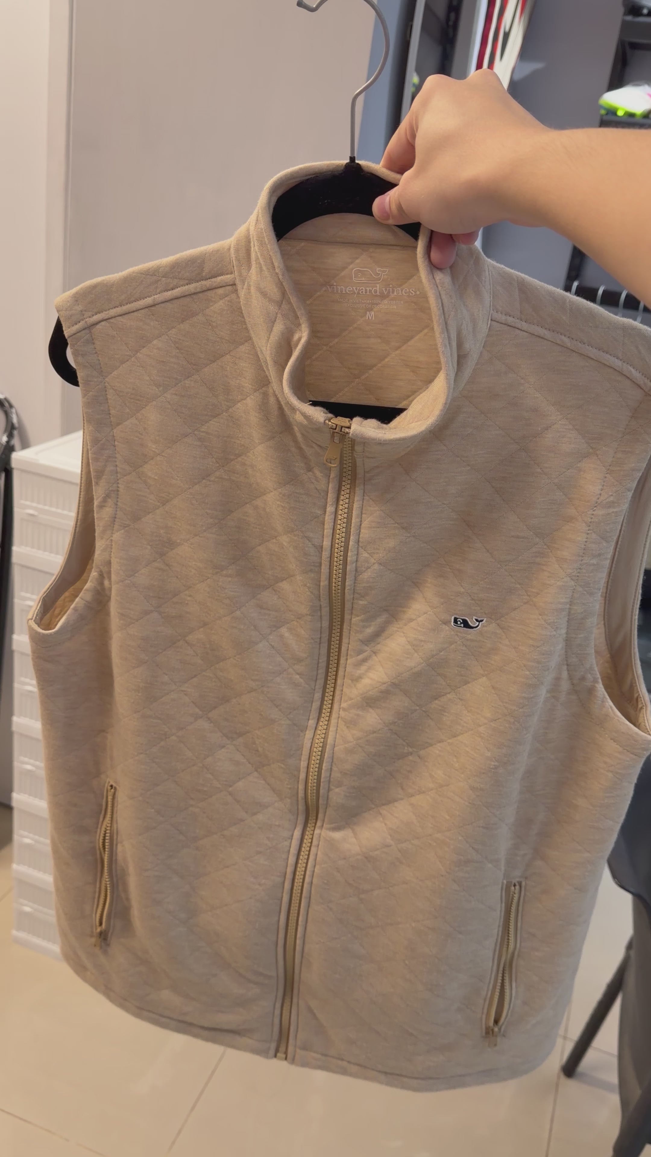 Chaleco Fashion Knits Diamond Quilted Knit Caqui Vineyard Vines