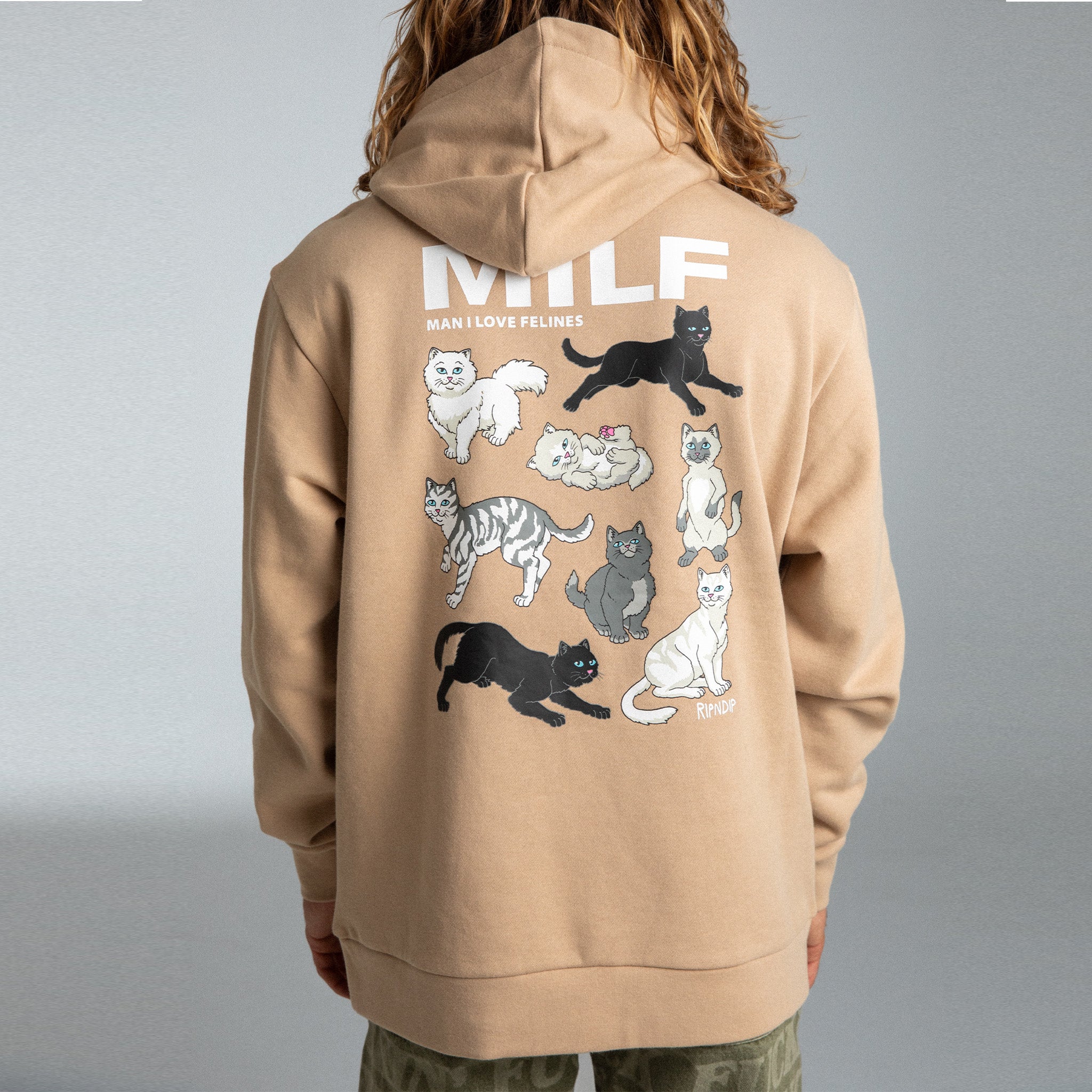 HOODIE MAN I LOVE FELINES Caqui RIPNDIP